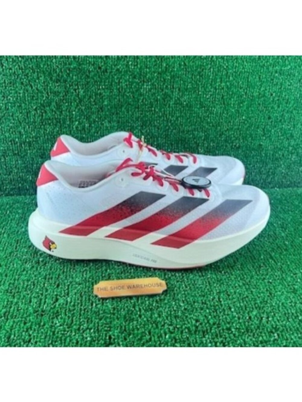Men Adidas Adizero EVO SL 'Louisville Cardinals' White Red Shoes JQ4567 Size 7.5